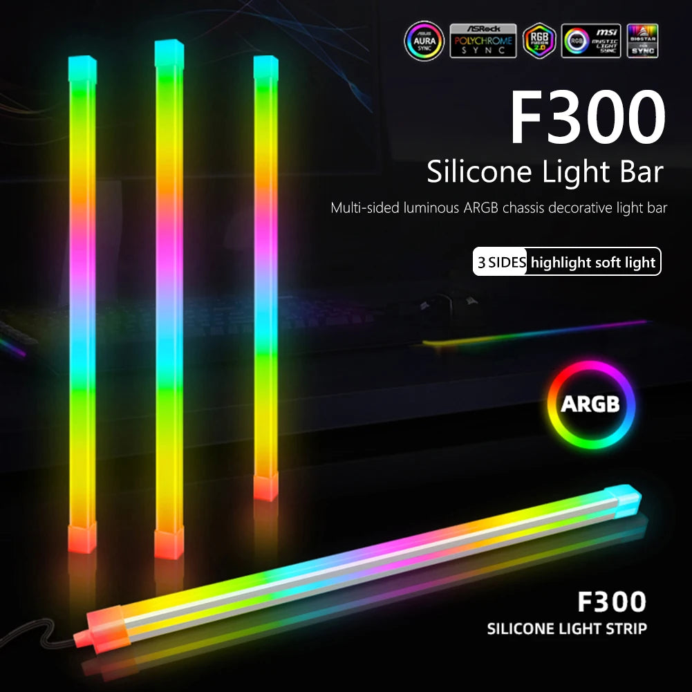 5V 3Pin 4Pin Flexible Light Bar ARGB AURA SYNC 26LED Flexible Lamp Strip Computer Accessories PC Chassis Strip Silicone for ASUS