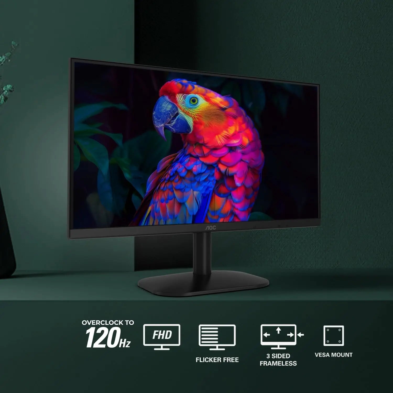 22" Full HD 120Hz LED Monitor, Adaptive Sync, VGA & HDMI, Flicker-Free, Low Blue Light, HDR Ready