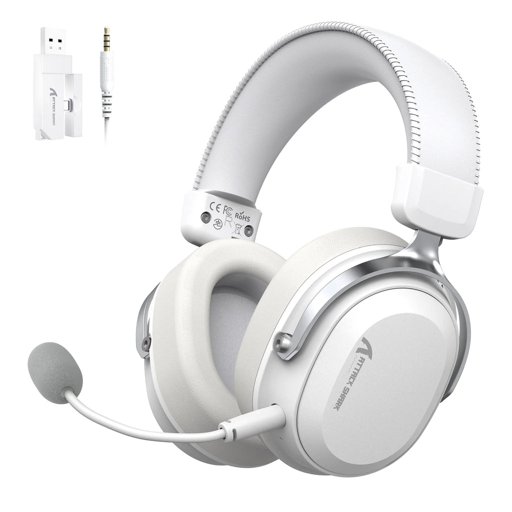 ATTACK SHARK L30PRO Wireless Gaming Headset,7.1 Surround Sound, 50mm Drivers,20ms Low Latency,Detachable Noise-Canceling Mic