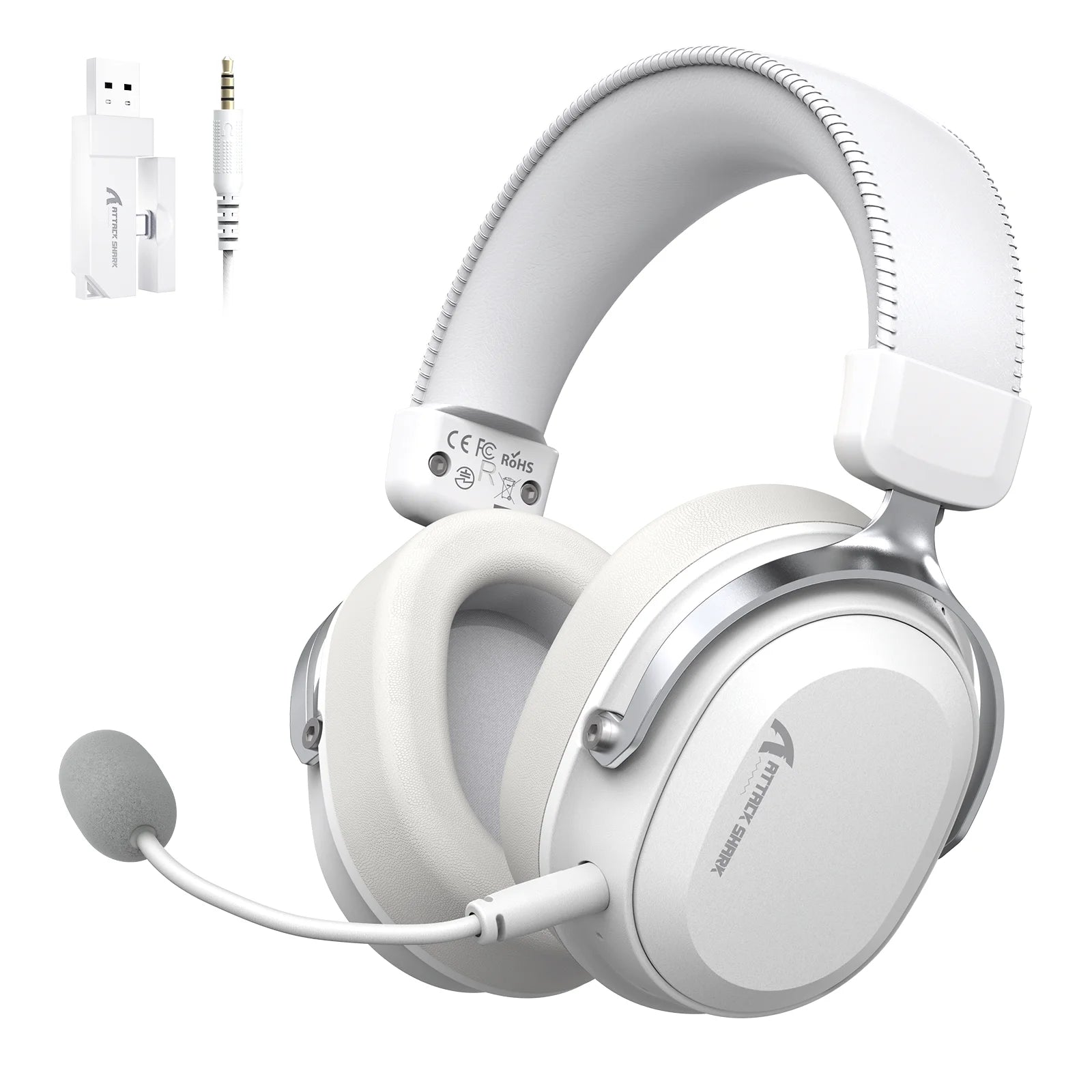 ATTACK SHARK L30PRO Wireless Gaming Headset,7.1 Surround Sound, 50mm Drivers,20ms Low Latency,Detachable Noise-Canceling Mic