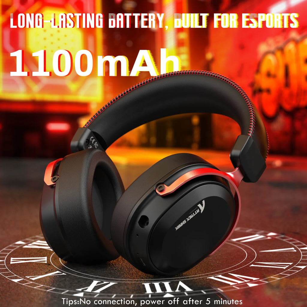 ATTACK SHARK L30PRO Wireless Gaming Headset,7.1 Surround Sound, 50mm Drivers,20ms Low Latency,Detachable Noise-Canceling Mic