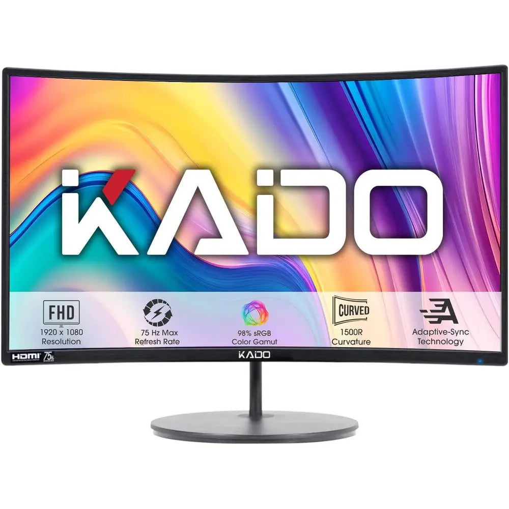 Dual Monitor Setup - 2-Pack 27" Curved 1920x1080 Computer Monitor 1500R 75Hz VESA Mount HDMI Oice Gaming Hybrid Built-in Speaker