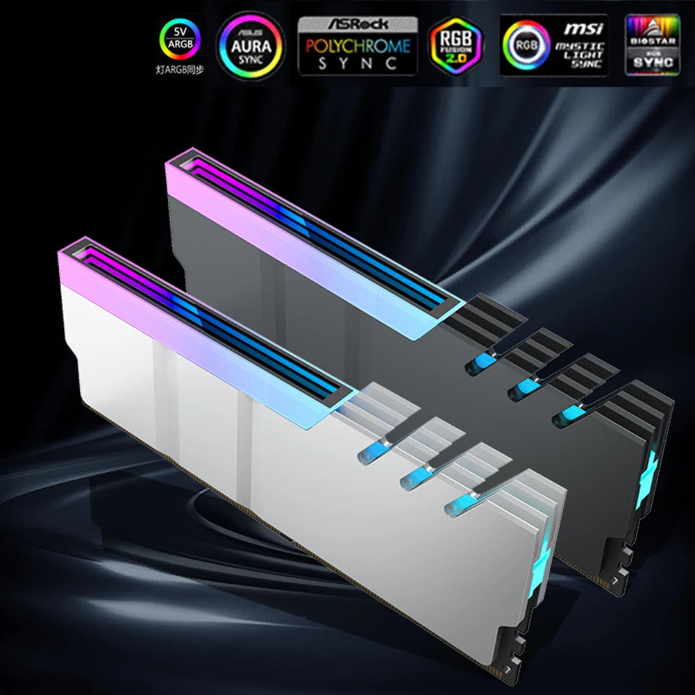 Memory Module Radiator DDR4 DDR5 Ram Cooler Radiator 5V 3PIN ARGB AURA Sync Aluminum Alloy Heat-resistance Computer Accessories